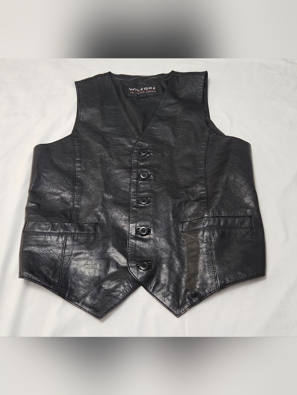 WILSONS LEATHER MENS VEST COLOR BLACK SIZE MEDIUM